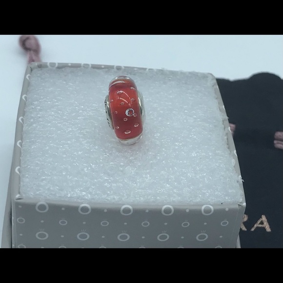 Pandora Red Effervescence Murano Glass Charm M3 - Picture 1 of 5